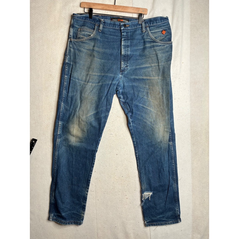 Wrangler FR Flame Resistant Relaxed Fit Work Jeans Blue Denim 40x36 10FR318WZ